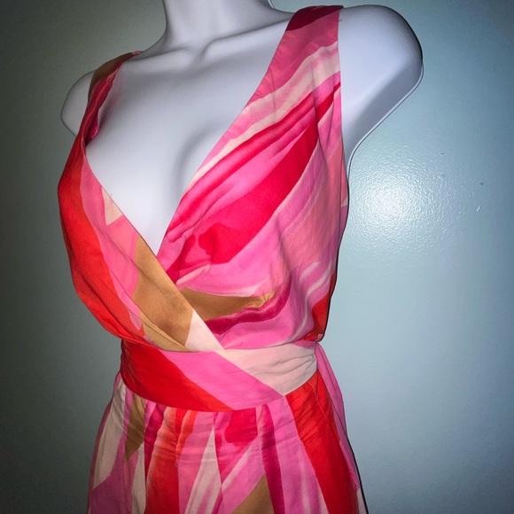 Dressbarn Dress Size 14 Sleeveless Multi Color Mid Length - Picture 6 of 11